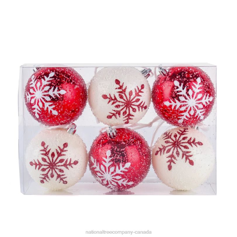 H4X0518National Tree Company First Traditions 6 Piece Shatterproof Snowflake Ornaments