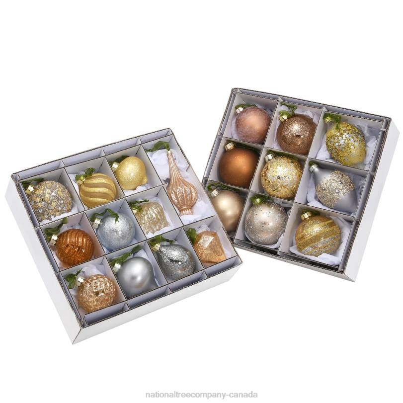 H4X0519National Tree Company 20-Piece Christmas Tree Ornament Set, Yuletide Glam Collection