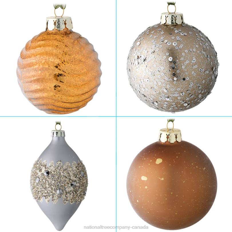 H4X0519National Tree Company 20-Piece Christmas Tree Ornament Set, Yuletide Glam Collection