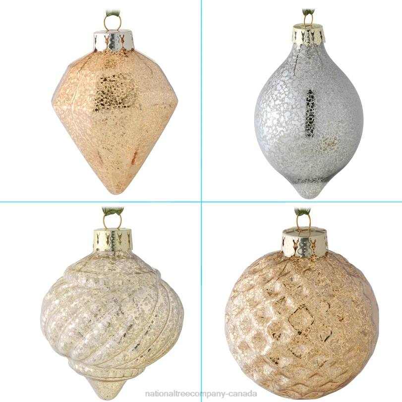 H4X0519National Tree Company 20-Piece Christmas Tree Ornament Set, Yuletide Glam Collection