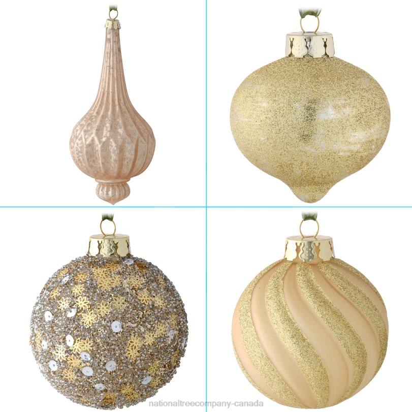 H4X0519National Tree Company 20-Piece Christmas Tree Ornament Set, Yuletide Glam Collection