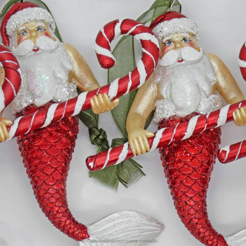 H4X0521National Tree Company 4 Piece HGTV Home Collection Santa Merman Ornaments