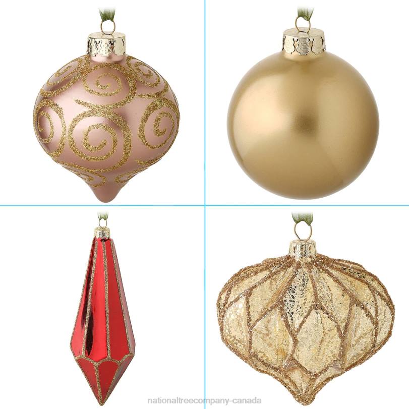 H4X0526National Tree Company 20-Piece Christmas Tree Ornament Set, Vienna Waltz Collection