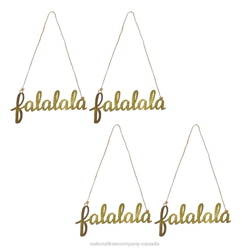 H4X0527National Tree Company 9in HGTV Home Collection Falalala Metal Ornament Set