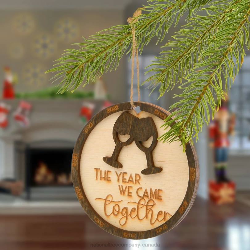 H4X0533National Tree Company 2021 inThe Year We Came Togetherin Wood Christmas Ornament with Hanging Loop, 3 in