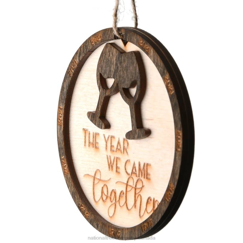 H4X0533National Tree Company 2021 inThe Year We Came Togetherin Wood Christmas Ornament with Hanging Loop, 3 in