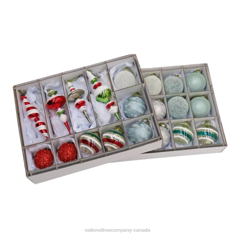 H4X0538National Tree Company 24 Piece HGTV Home Collection Nostalgic Traditions Ornaments