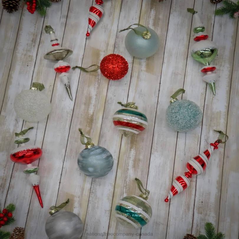 H4X0538National Tree Company 24 Piece HGTV Home Collection Nostalgic Traditions Ornaments