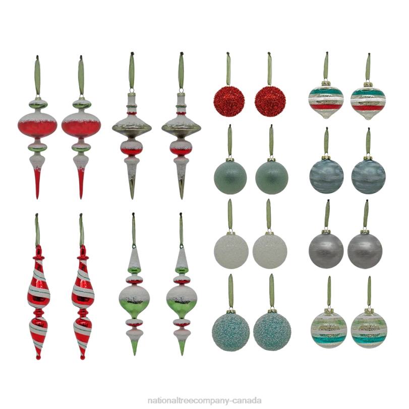 H4X0538National Tree Company 24 Piece HGTV Home Collection Nostalgic Traditions Ornaments