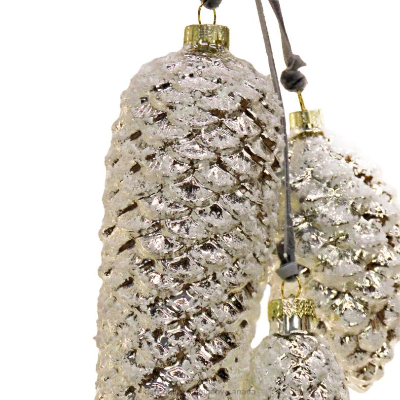 H4X0539National Tree Company 2 Piece HGTV Home Collection Pinecone Cluster Ornaments