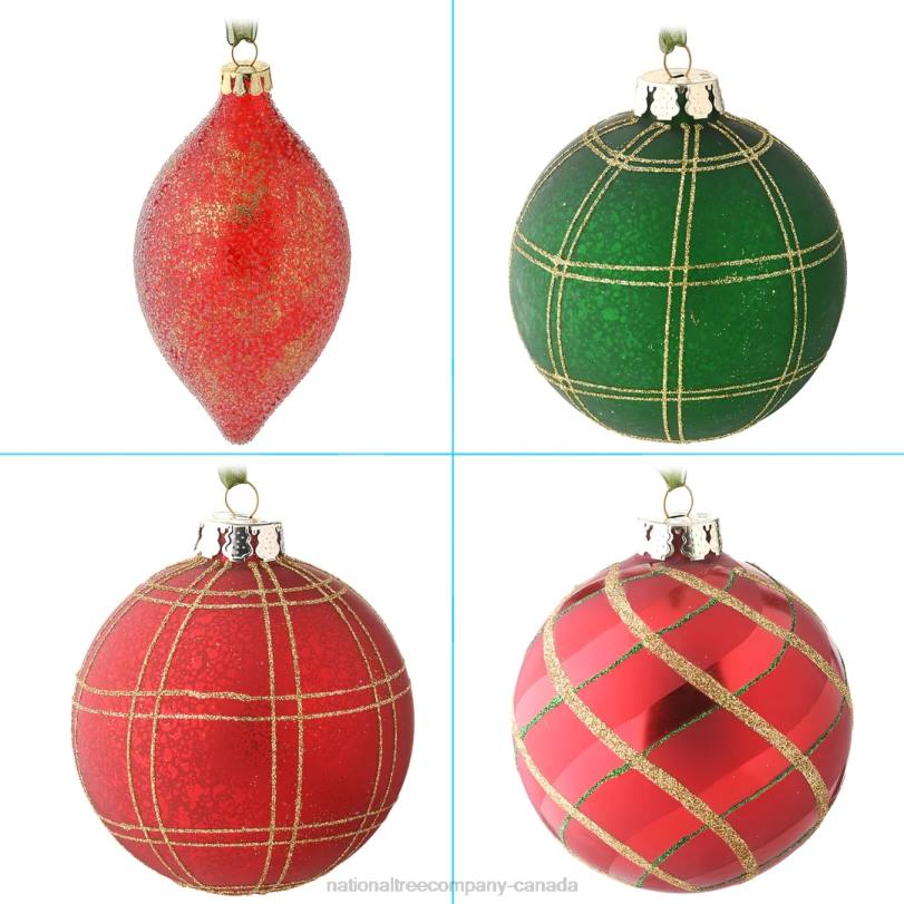 H4X0540National Tree Company 20-Piece Christmas Tree Ornament Set, Rural Homestead Collection