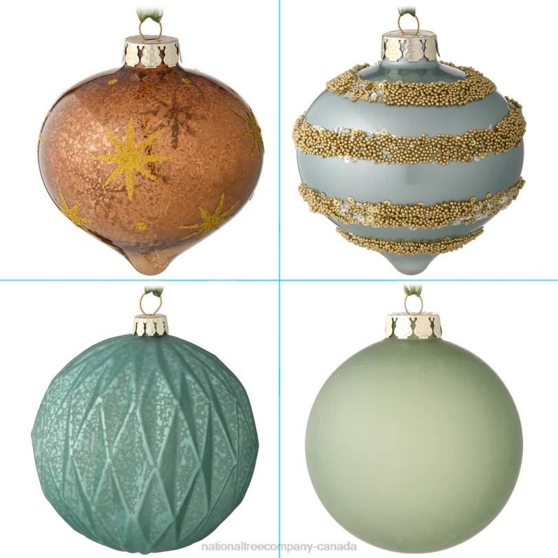 H4X0586National Tree Company 20-Piece Christmas Tree Ornament Set, Alpine Collection