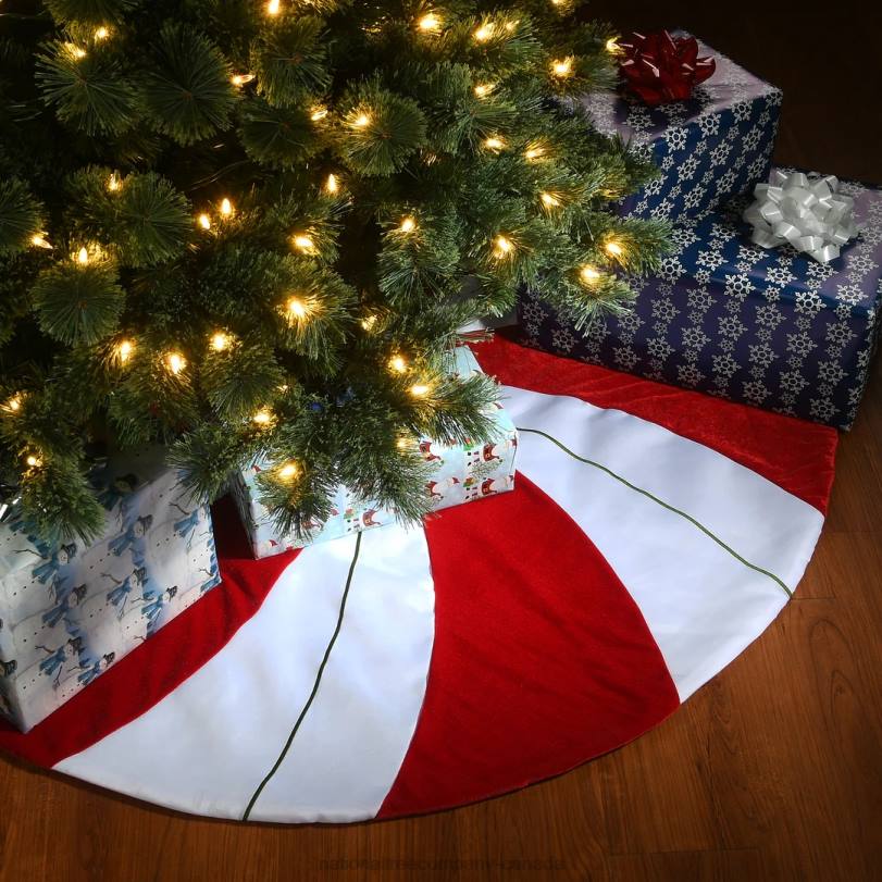 H4X0561National Tree Company 52in General Store Collection Peppermint Tree Skirt