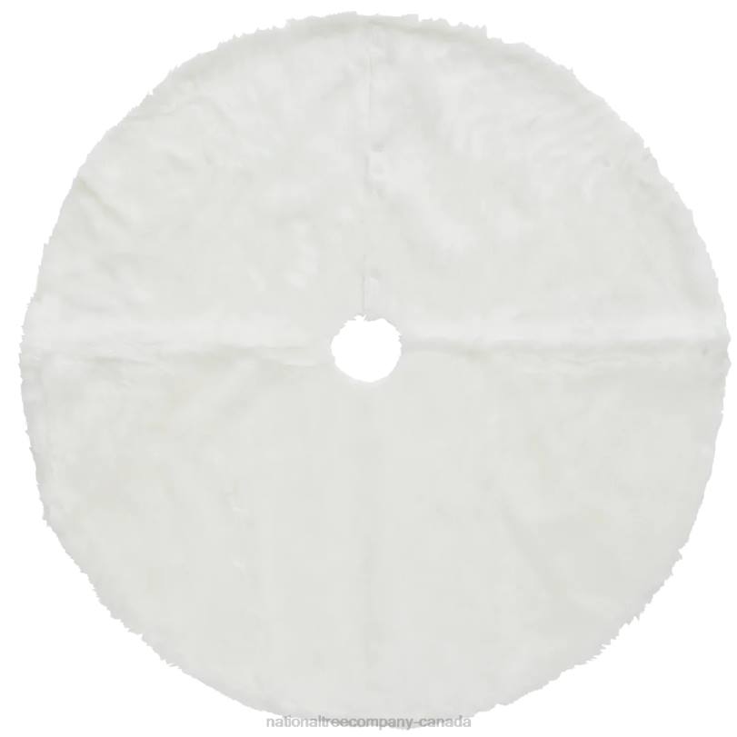 H4X0563National Tree Company 48in General Store Collection White Faux Fur Tree Skirt