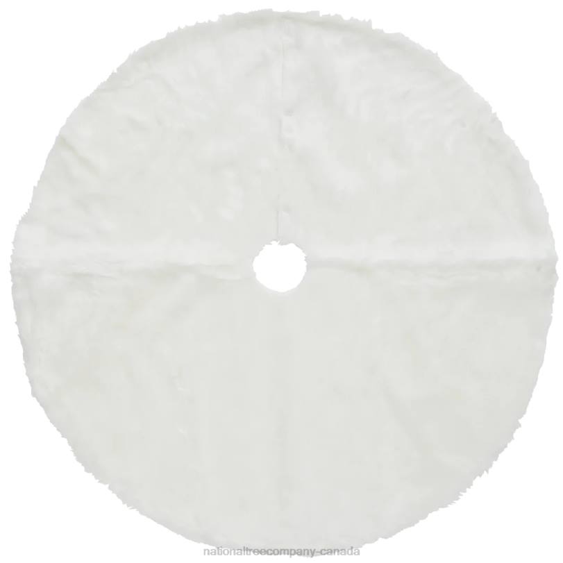 H4X0566National Tree Company 52in General Store Collection White Faux Fur Tree Skirt