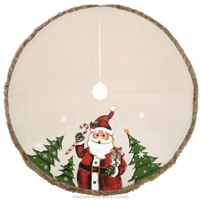 H4X0568National Tree Company 48in Rural Homestead Collection Santa Tree Skirt