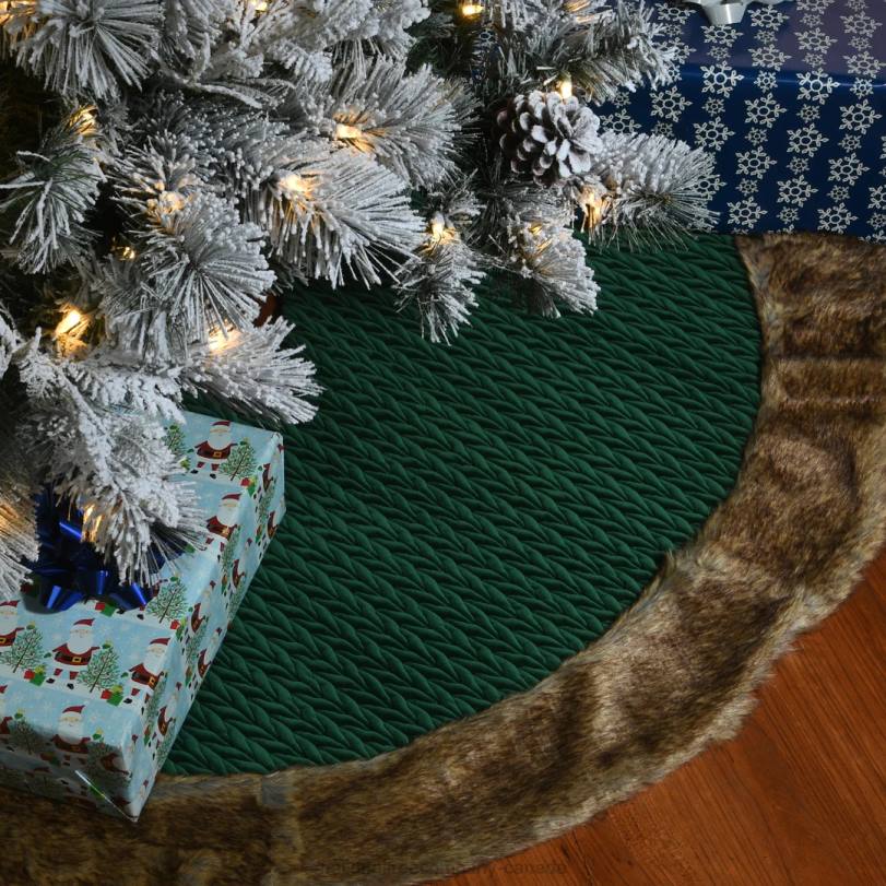 H4X0579National Tree Company 48in Rural Homestead Collection Quilted Tree Skirt