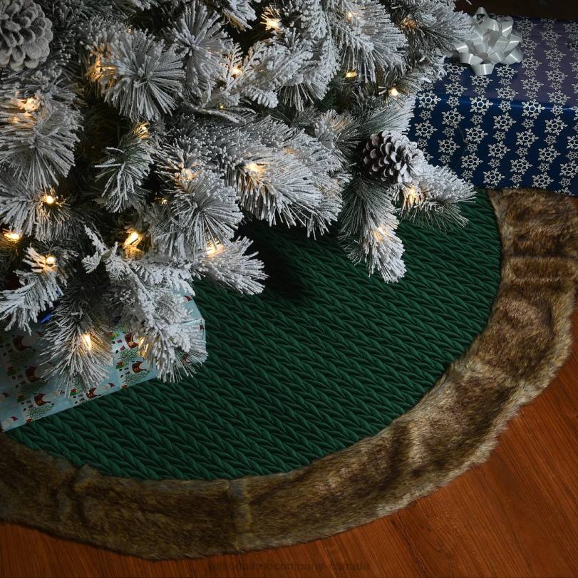 H4X0580National Tree Company 52in Rural Homestead Collection Quilted Tree Skirt