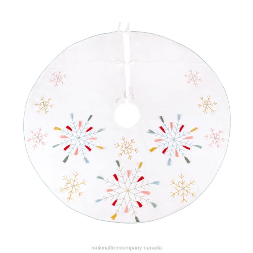 H4X0584National Tree Company 54in HGTV Home Collection Embroidered Boho Tree Skirt