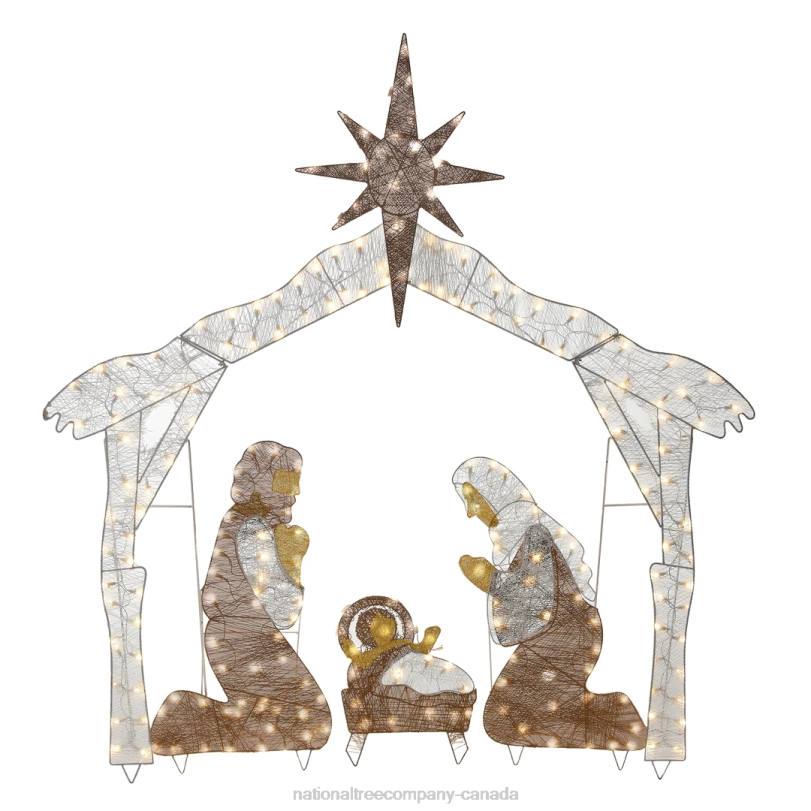 H4X0587National Tree Company 72in. Nativity Scene with White LED Lights