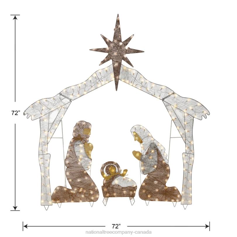 H4X0587National Tree Company 72in. Nativity Scene with White LED Lights