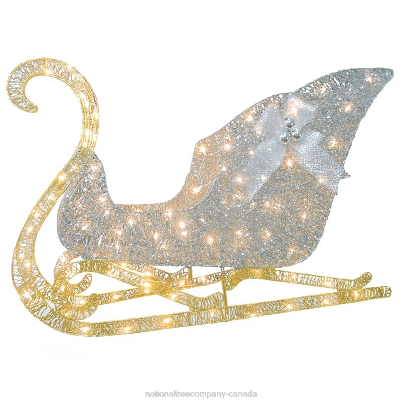 H4X0595National Tree Company 48 in. Santas Sleigh with Cool White LED Lights