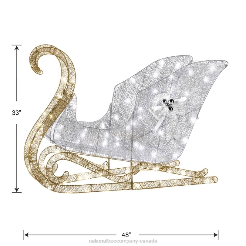 H4X0595National Tree Company 48 in. Santas Sleigh with Cool White LED Lights