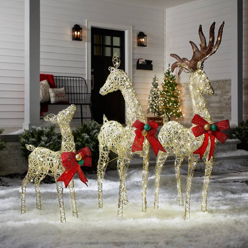H4X0598National Tree Company Deer Family Assortment
