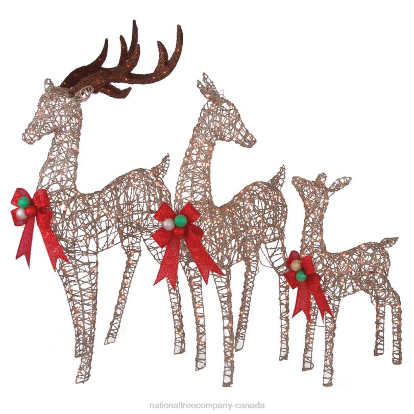 H4X0598National Tree Company Deer Family Assortment