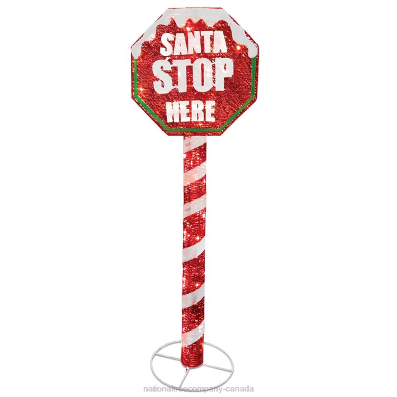 H4X0604National Tree Company 60 in. Stop Sign Decoration with LED Lights