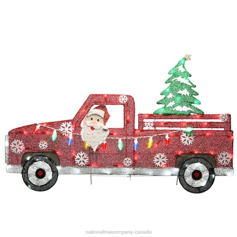 H4X0612National Tree Company 27in Pre-Lit Santa in Red Truck