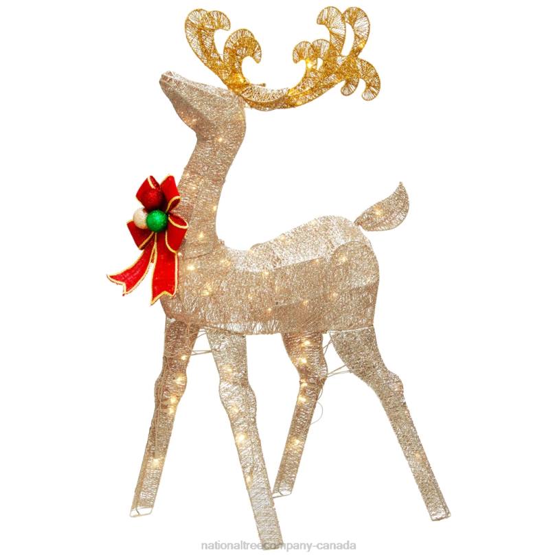 H4X0614National Tree Company 48in. Reindeer Decoration with White LED Lights
