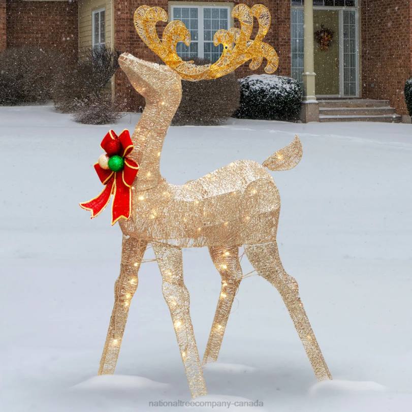 H4X0614National Tree Company 48in. Reindeer Decoration with White LED Lights