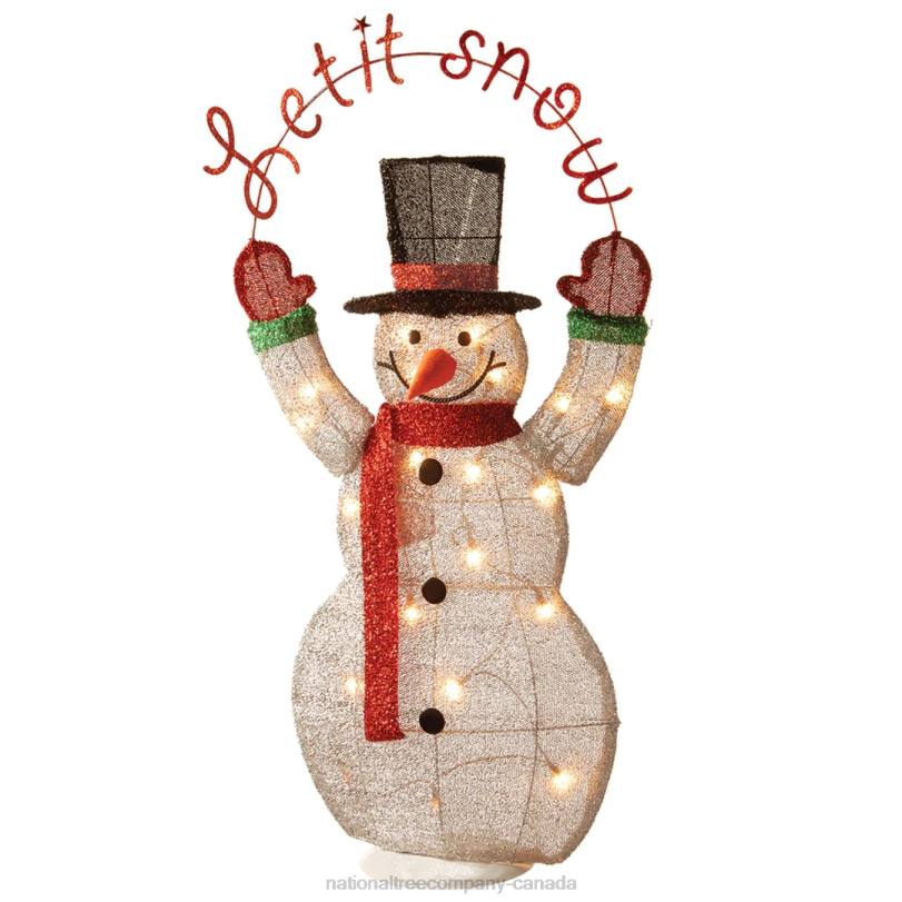 H4X0615National Tree Company Pre-Lit 36in Tinsel Snowman