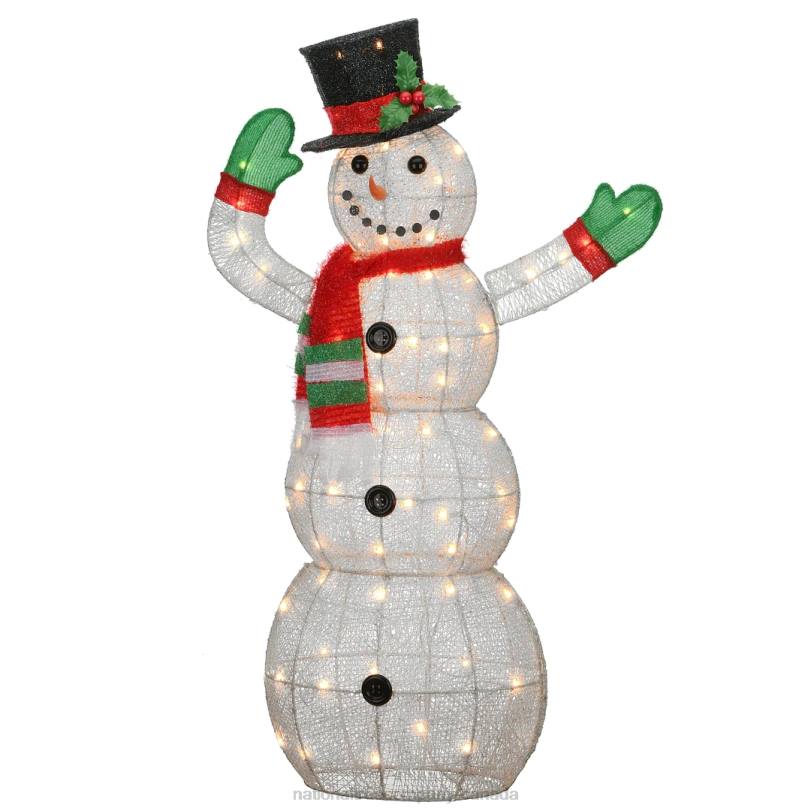 H4X0619National Tree Company 48 in. Snowman Decoration with Clear Lights