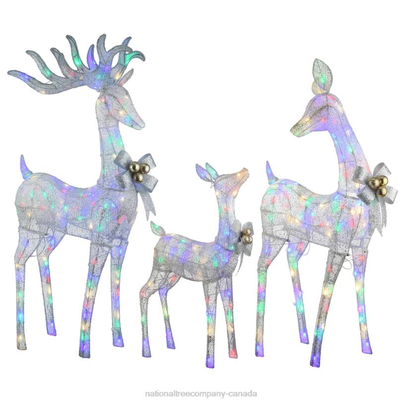 H4X0622National Tree Company 3-Piece Deer Family with LED Lights
