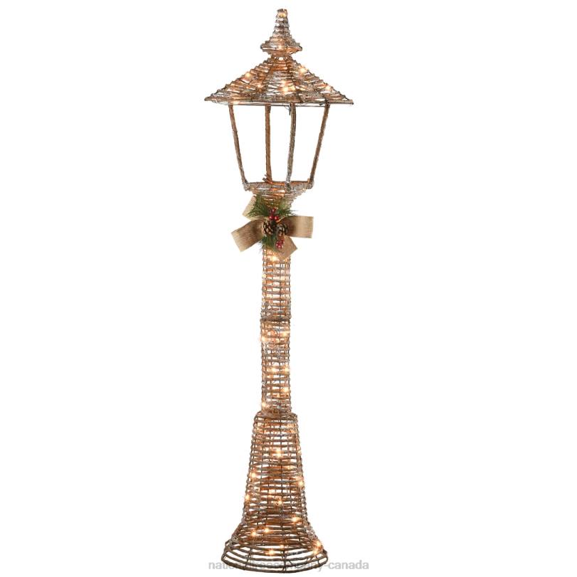 H4X0623National Tree Company Pre Lit Champagne Vine Lamppost Decoration, Clear Lights, Plug In, Christmas Collection, 60 Inches