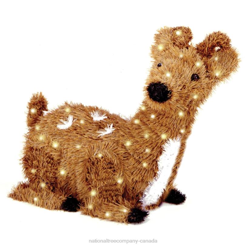 H4X0627National Tree Company 24in Resting Reindeer with Clear Lights