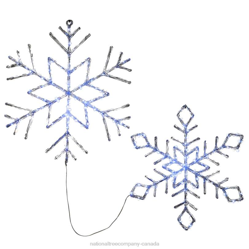 H4X0632National Tree Company LED Light Ice Crystal Snowflakes, Set of 2