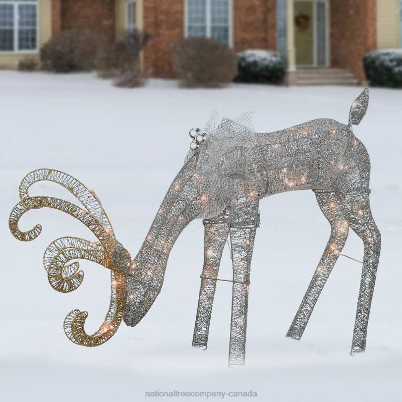 H4X0634National Tree Company 28in. Reindeer Decoration with LED Lights