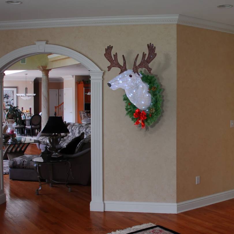 H4X0640National Tree Company 30in. PreLit Wall Mounted Buck