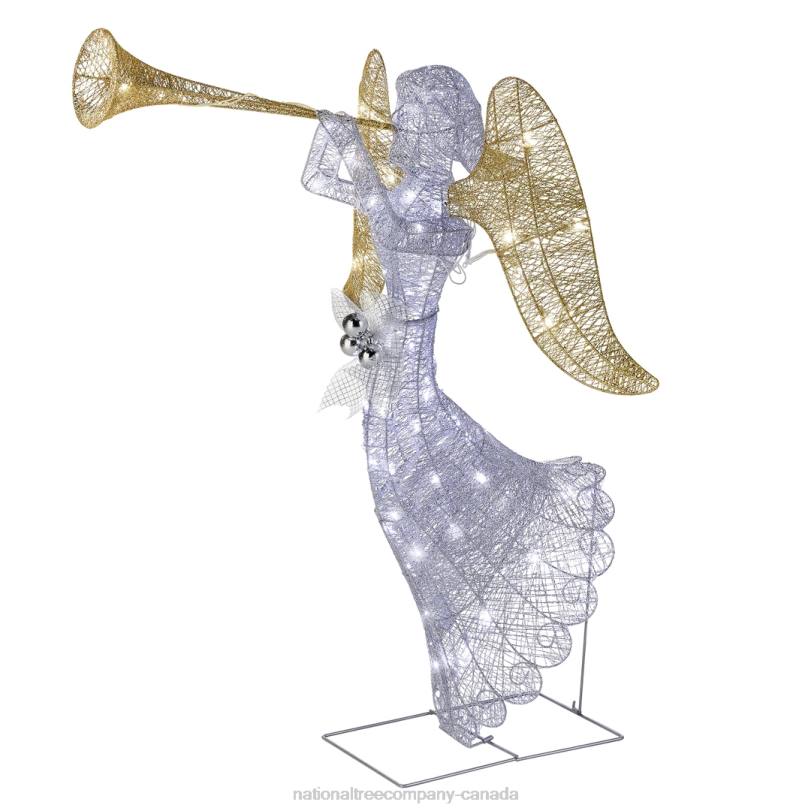 H4X0668National Tree Company 48in Silver Angel Decor with White LED Lights