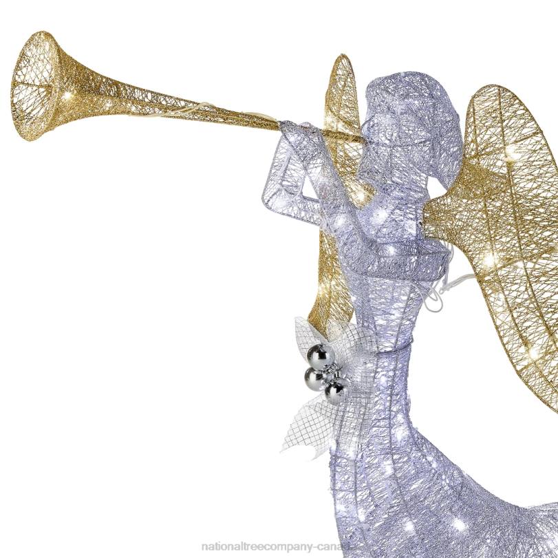 H4X0668National Tree Company 48in Silver Angel Decor with White LED Lights