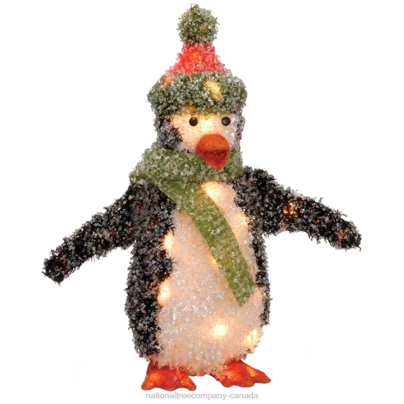 H4X0672National Tree Company Pre-Lit 18in Tinsel Penguin