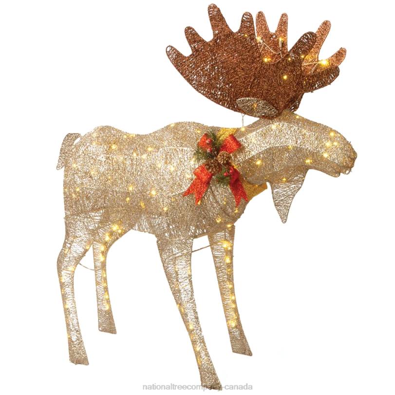 H4X0677National Tree Company 48 in. Moose Decoration with White LED Lights