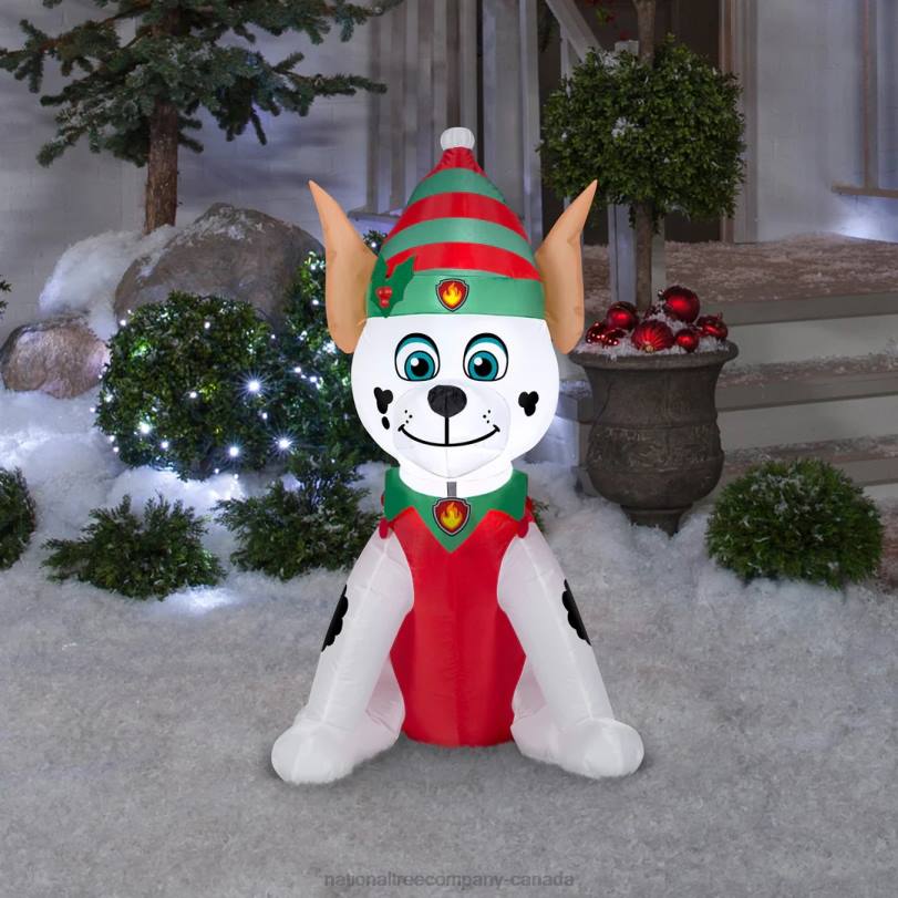 H4X0651National Tree Company Inflatable Elf Paw Patrol Marshall Dalmatian, LED Lights, Plug In, Christmas Collection, 3.5 Feet