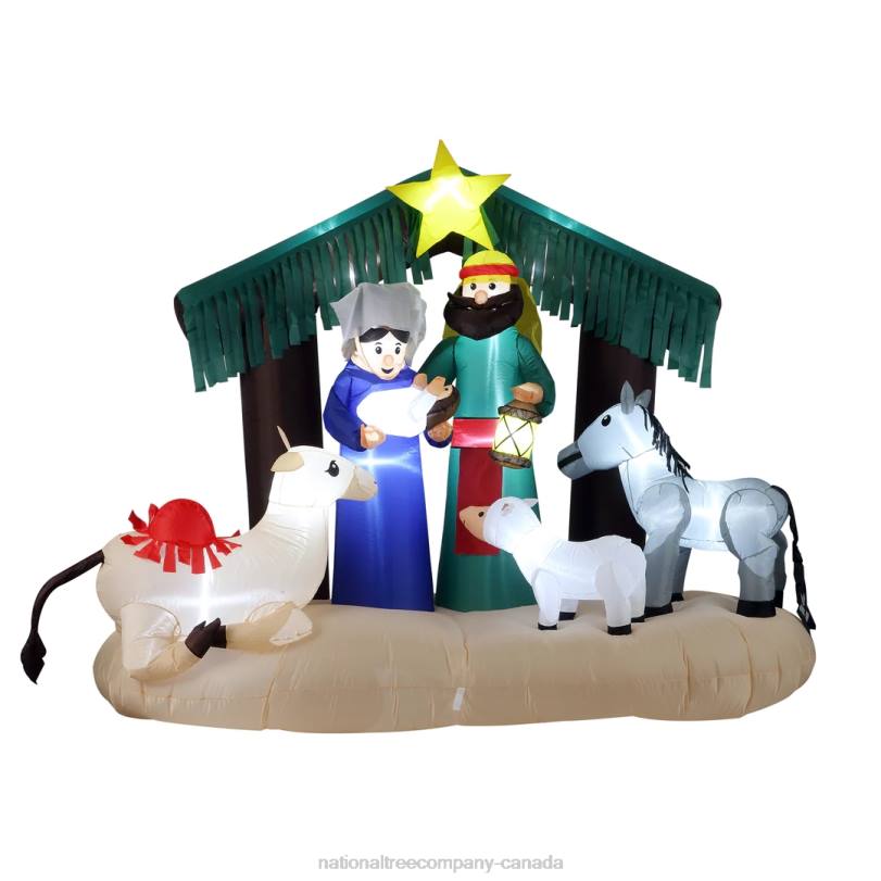 H4X0657National Tree Company Inflatable Nativity Scene, LED Lights, Plug In, Christmas Collection, 65 Feet
