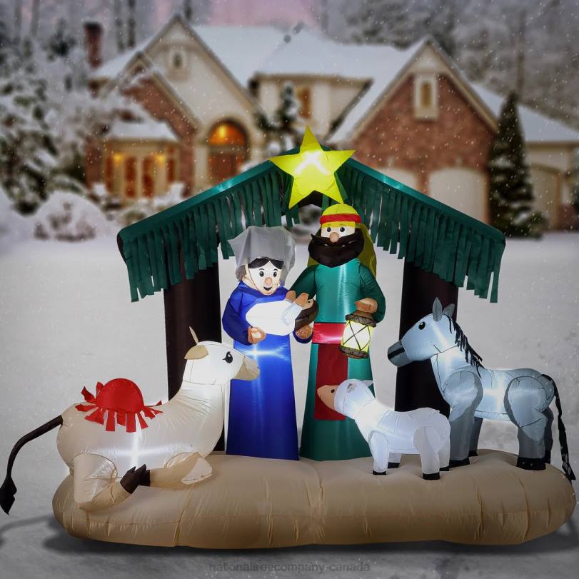 H4X0657National Tree Company Inflatable Nativity Scene, LED Lights, Plug In, Christmas Collection, 65 Feet