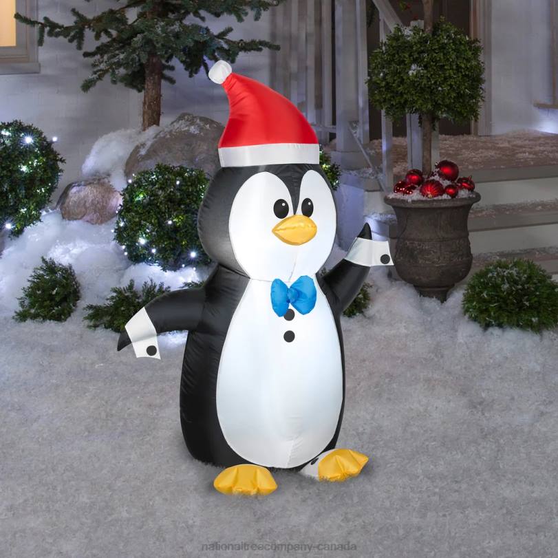 H4X0659National Tree Company Inflatable Waving Penguin, LED Lights, Plug In, Christmas Collection, 4 Feet