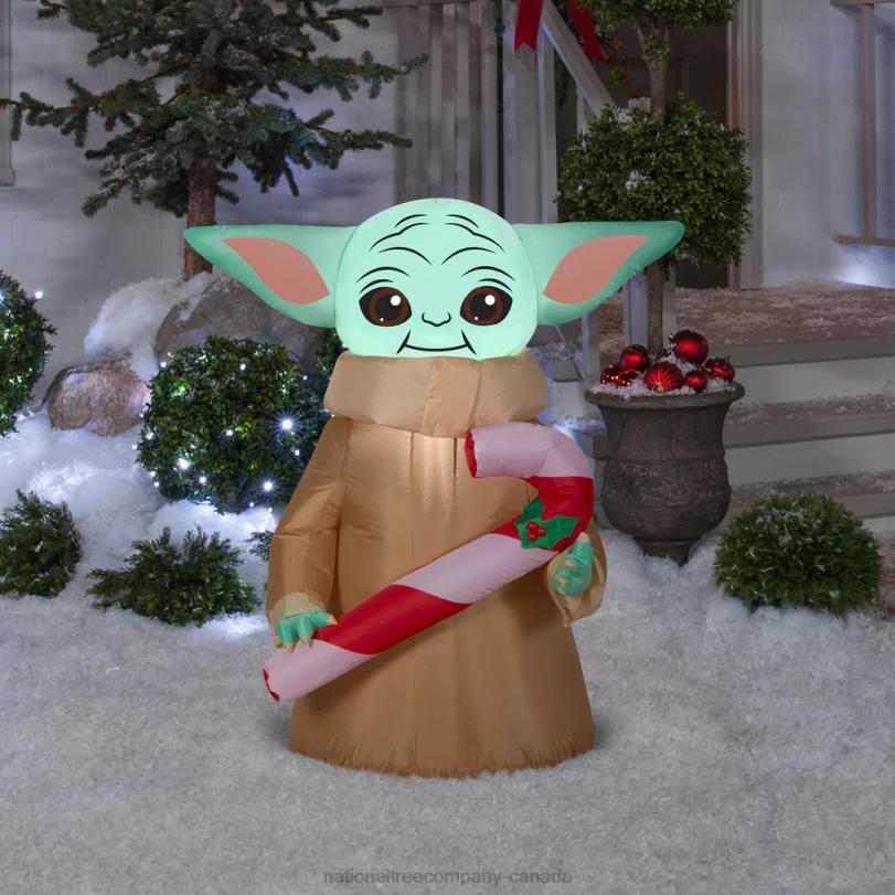 H4X0664National Tree Company Inflatable Baby Yoda, LED Lights, Plug In, Christmas Collection, 3.5 Feet